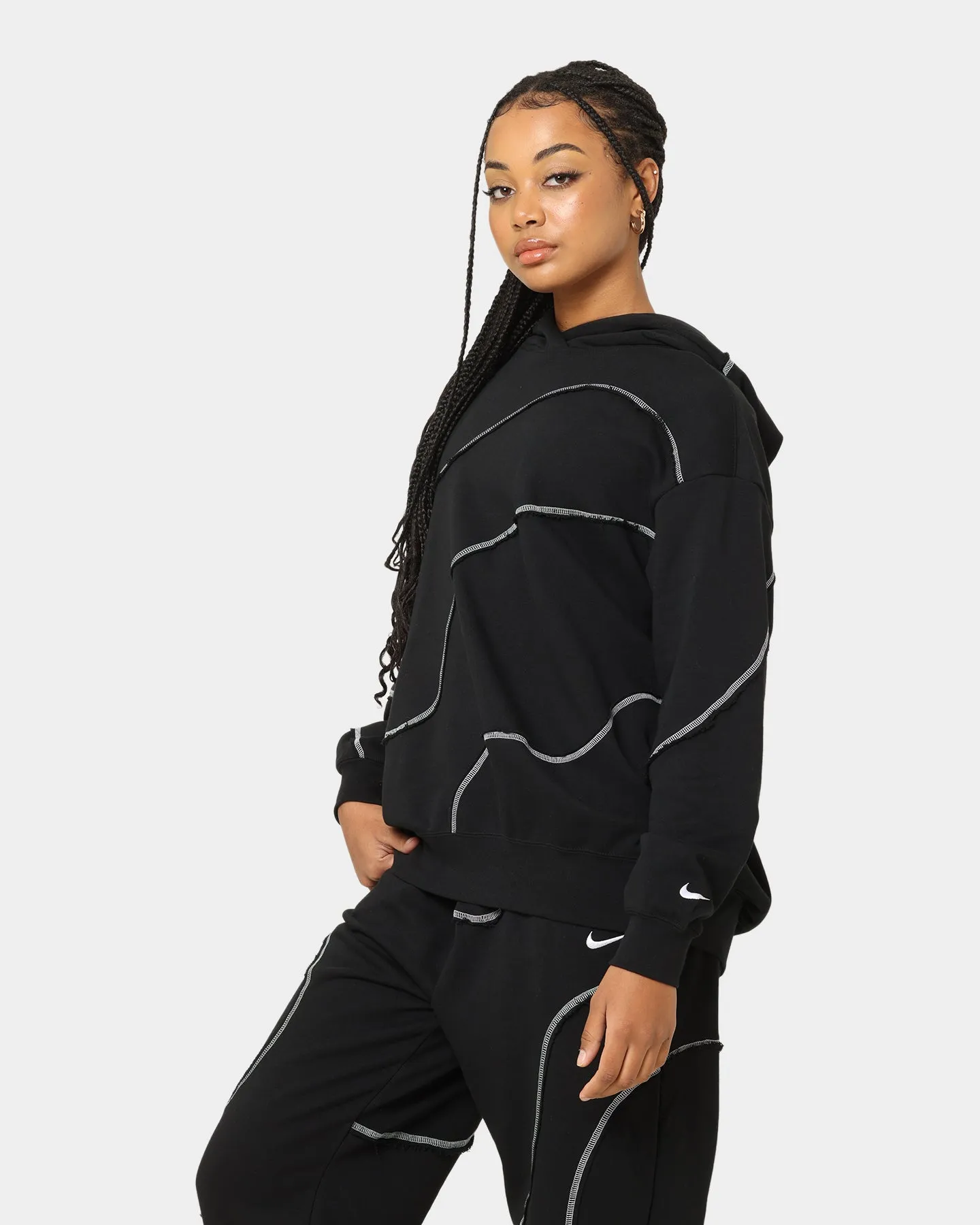 Nike Women's Sportswear Swirl Oversized Hoodie Black/White