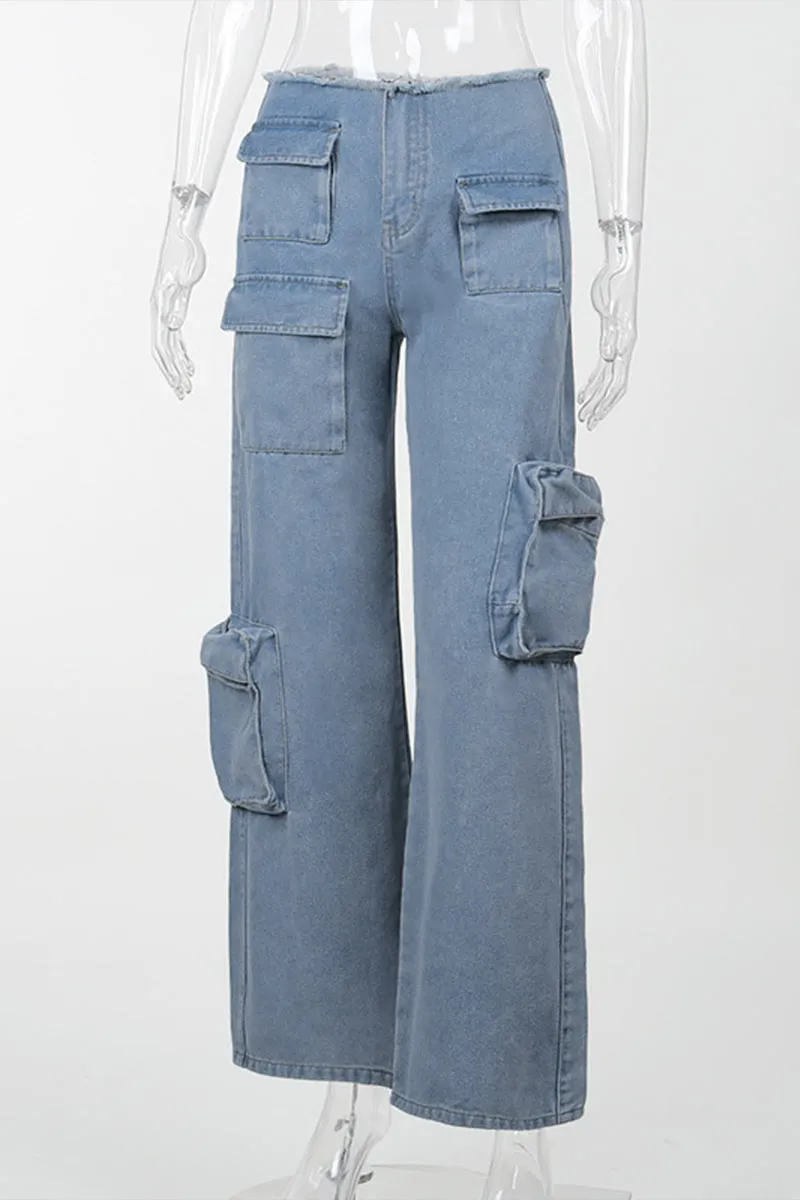PF0168 Denim Cargo Pants