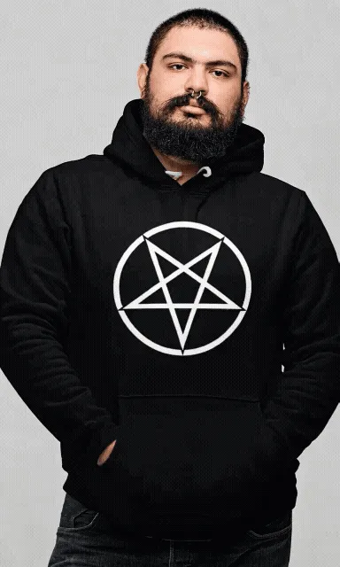 Pins & Bones Pentagram Black Unisex Pullover Hoodie Sweater