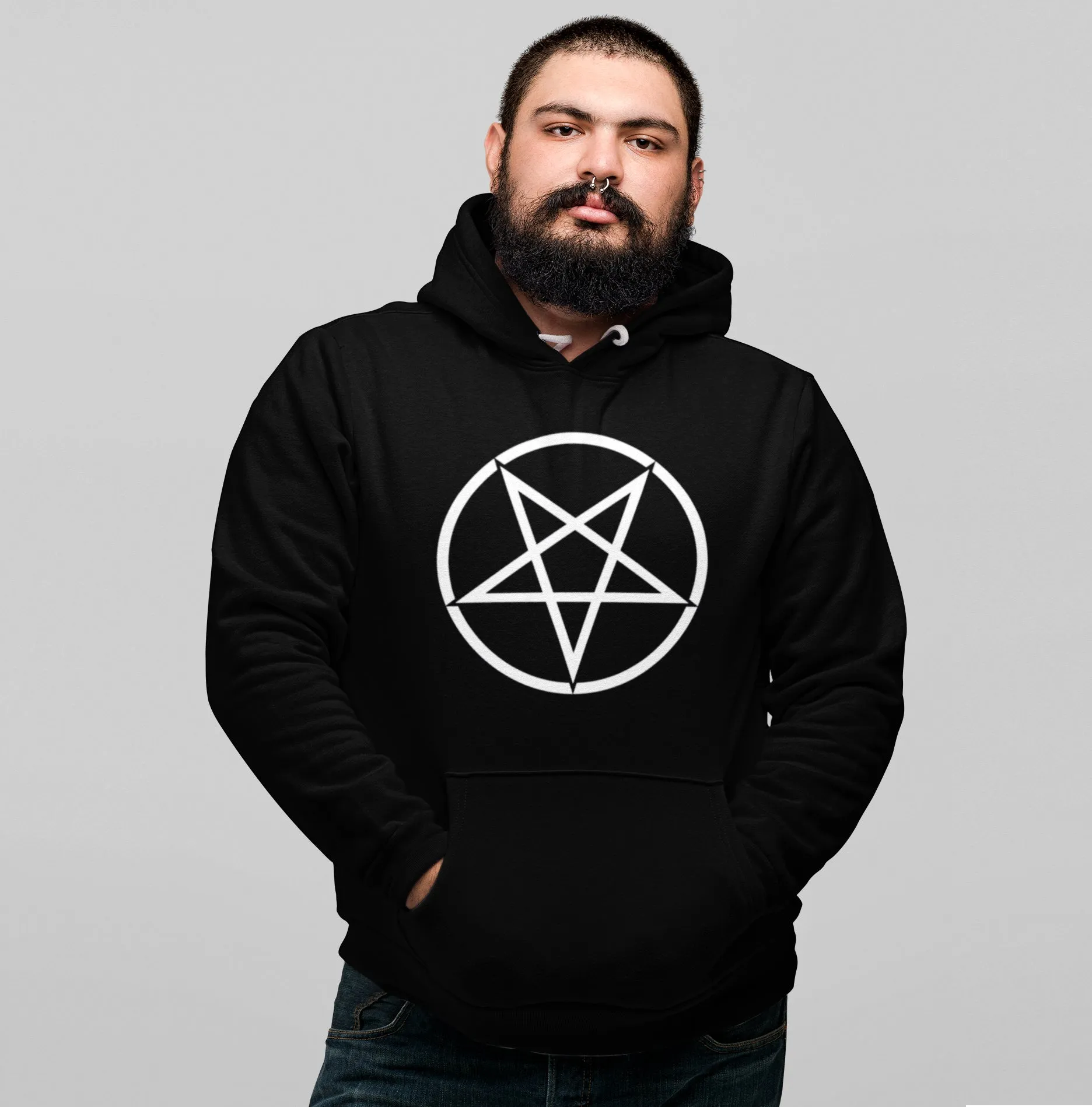 Pins & Bones Pentagram Black Unisex Pullover Hoodie Sweater