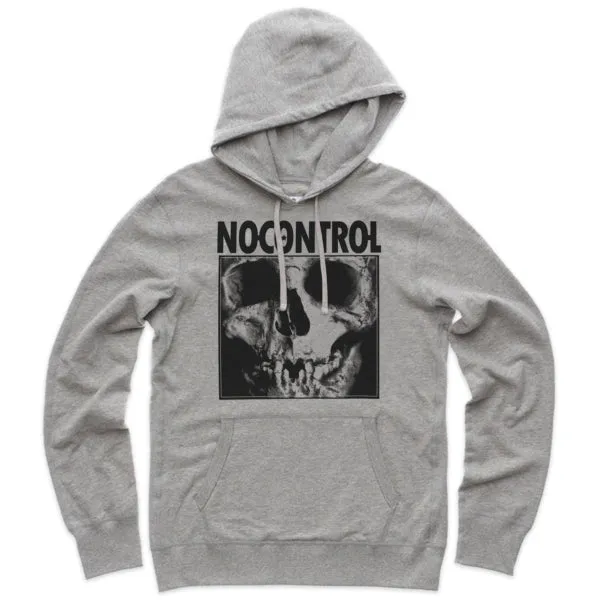 Pins and Bones No Control Skull Teaser, Grey Unisex Pullover Hoodie Sweater