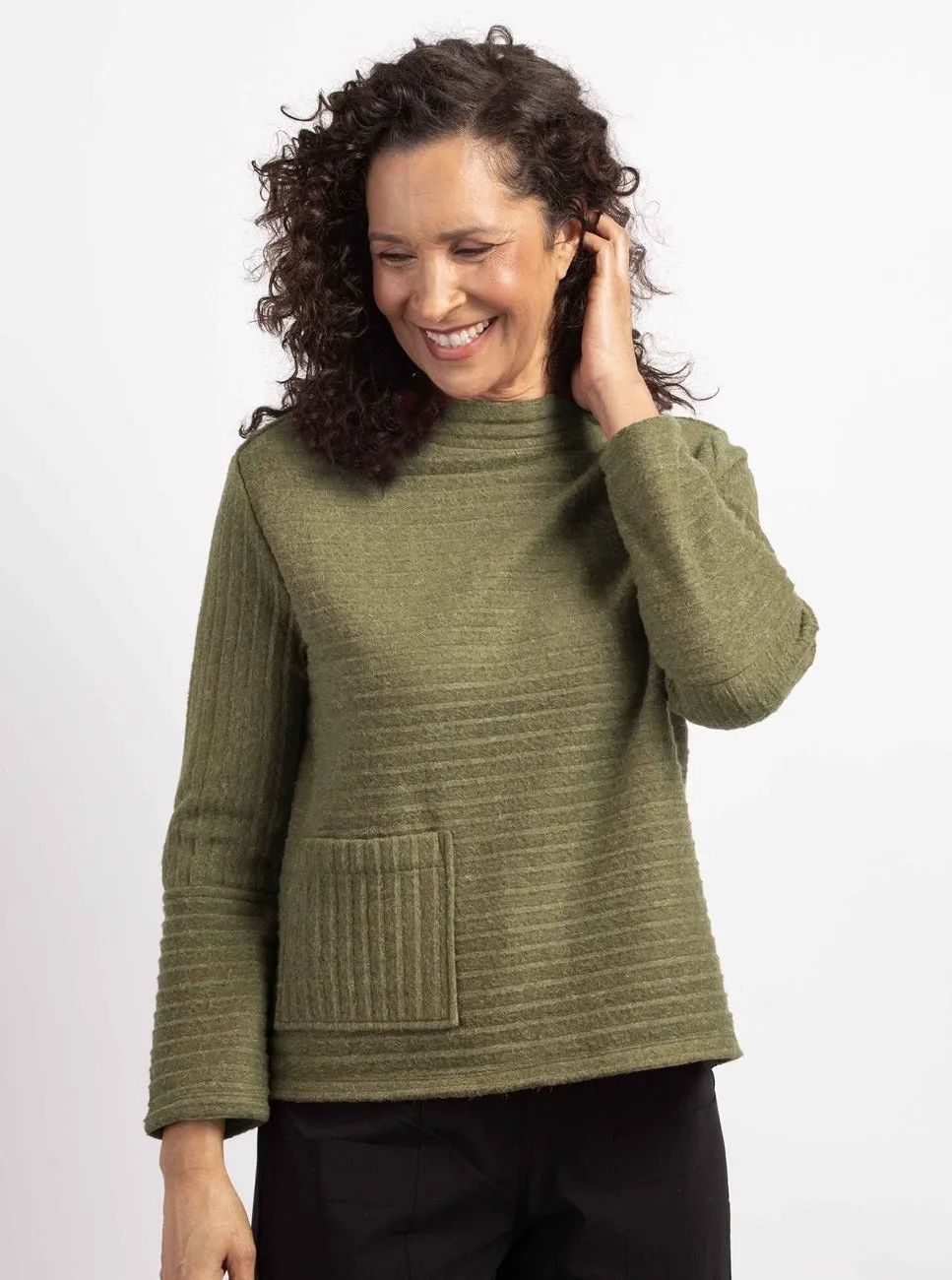 Pleated Fleece Pullover [Bonsai-52329]