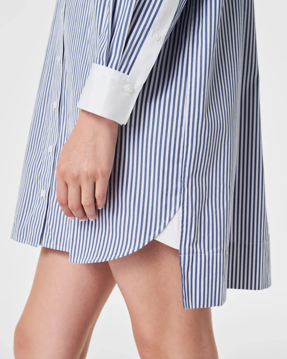 Poplin Shirt Dress (Postal Blue)
