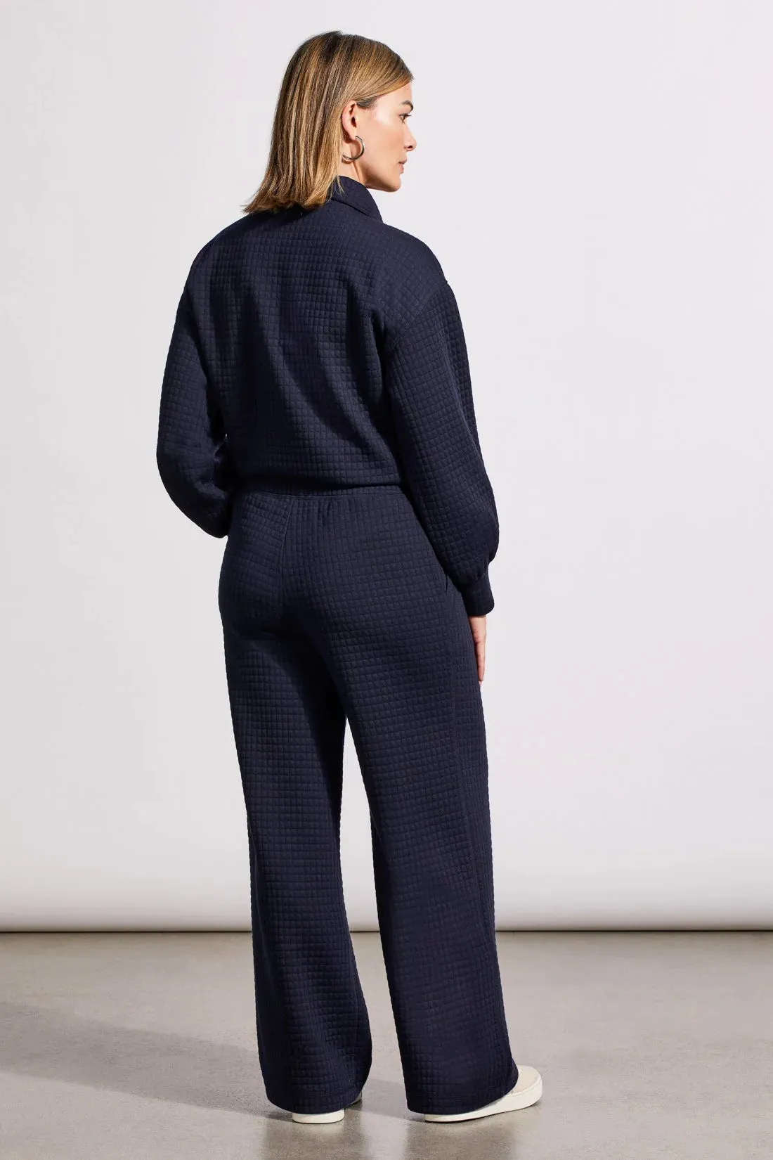 QUILTED PULL-ON PANTS WITH POCKETS-Navy