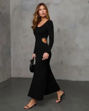 Raena Studded Cut-Out Midi Dress
