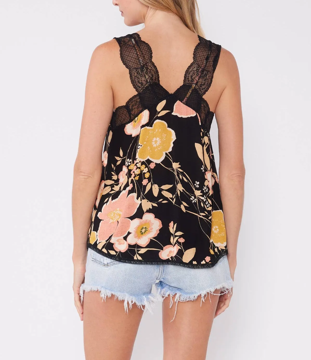 Scallop Lace Trim V Neck Tank Top (3 colors)