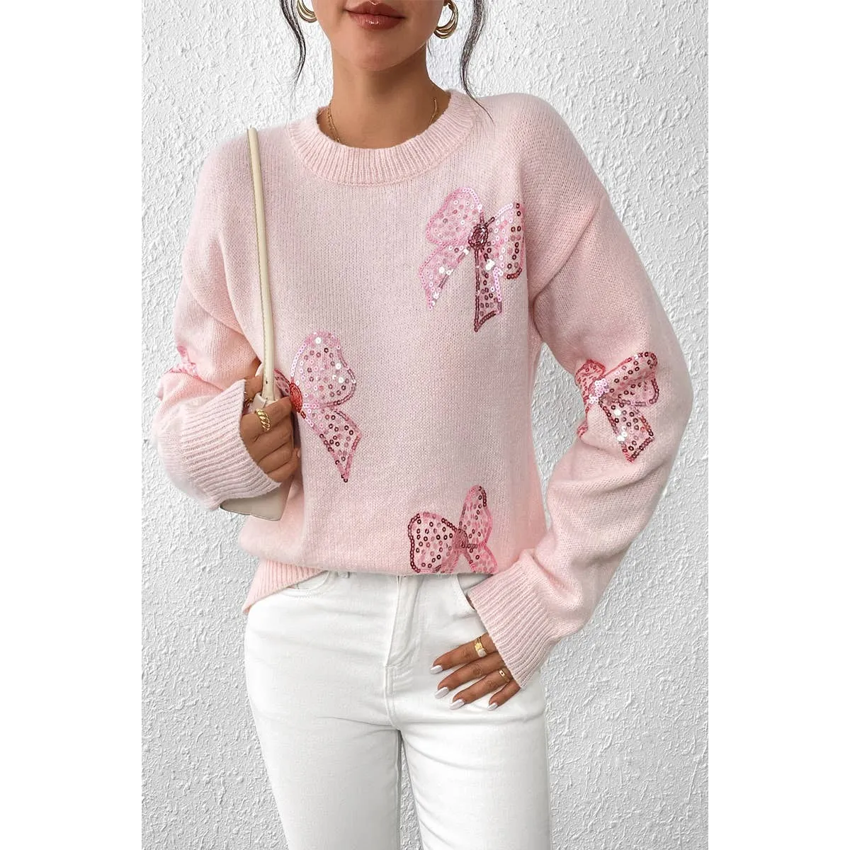 Sequin Bow Sweater