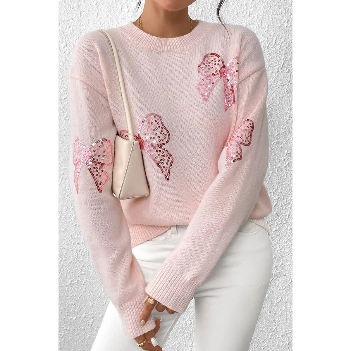 Sequin Bow Sweater