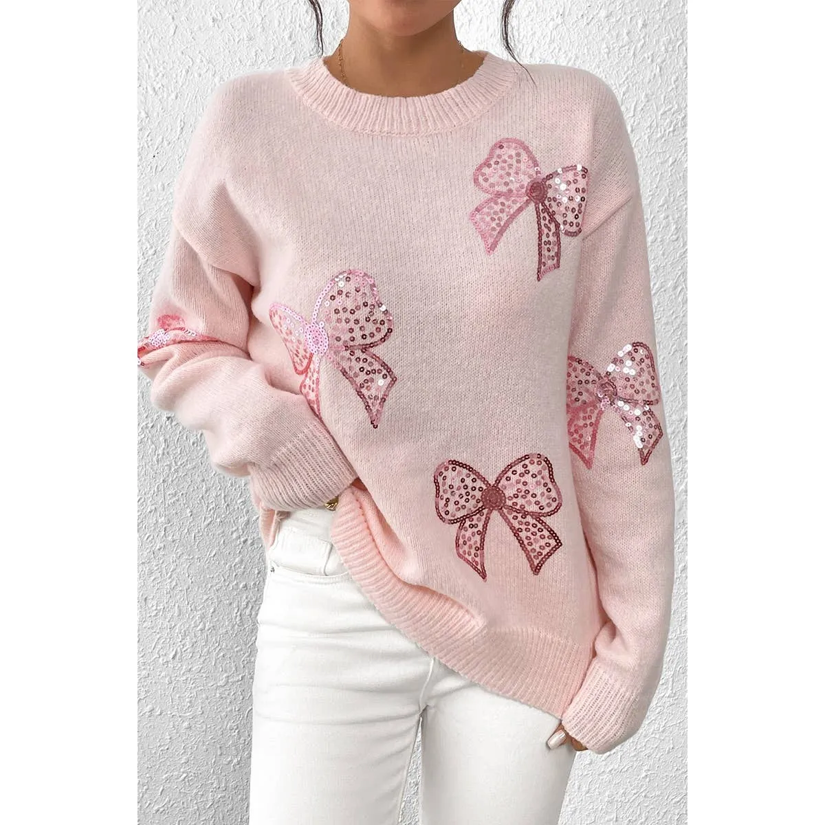 Sequin Bow Sweater