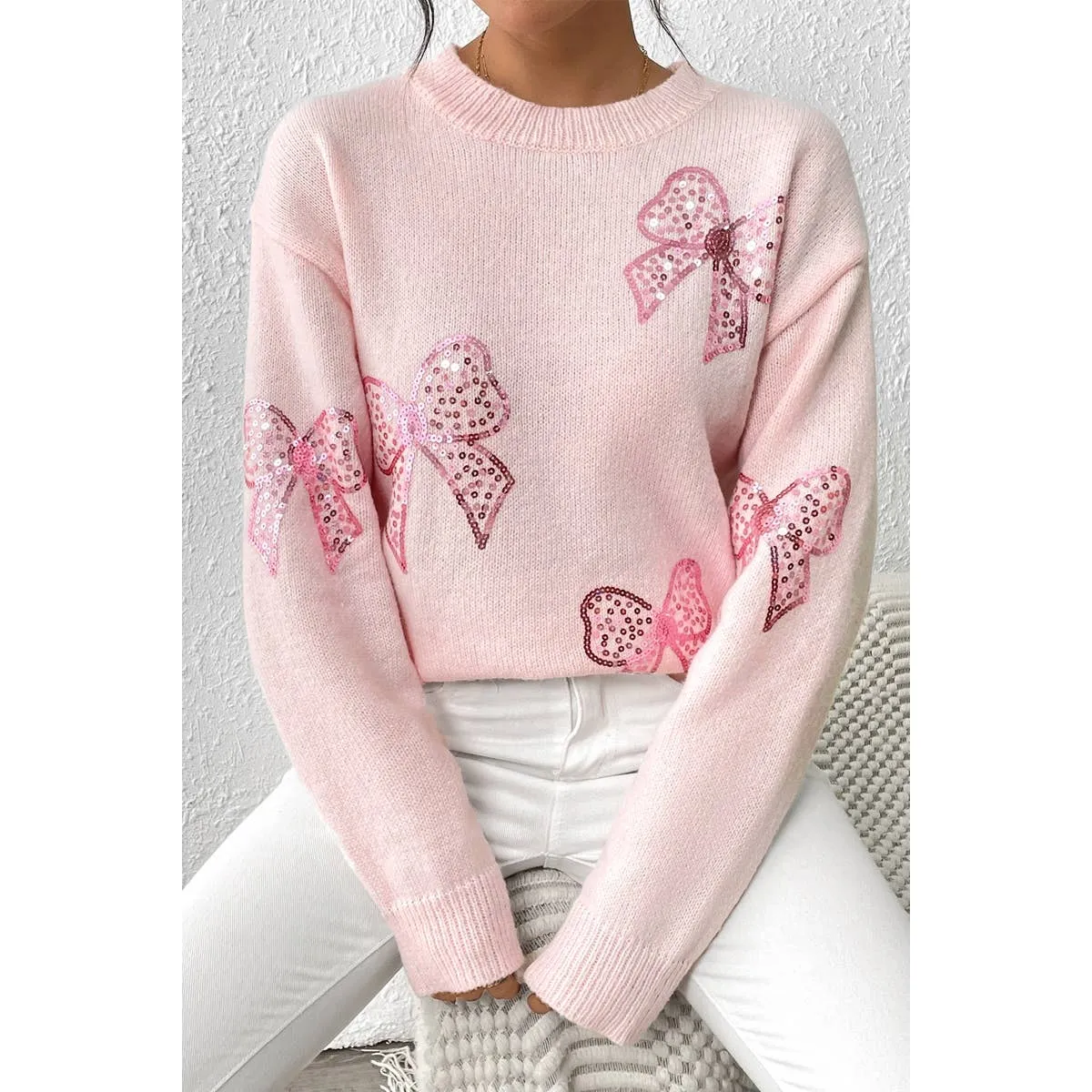 Sequin Bow Sweater