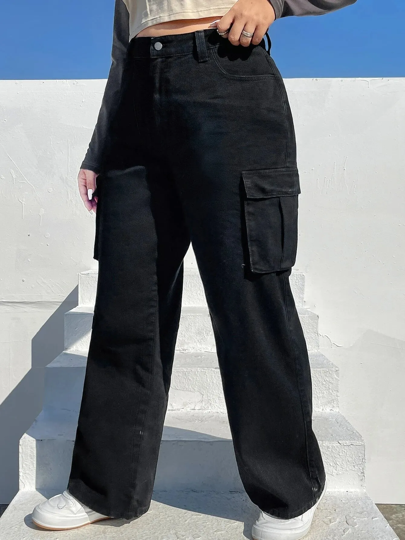 Side Pocket Cargo Pants Without Belt