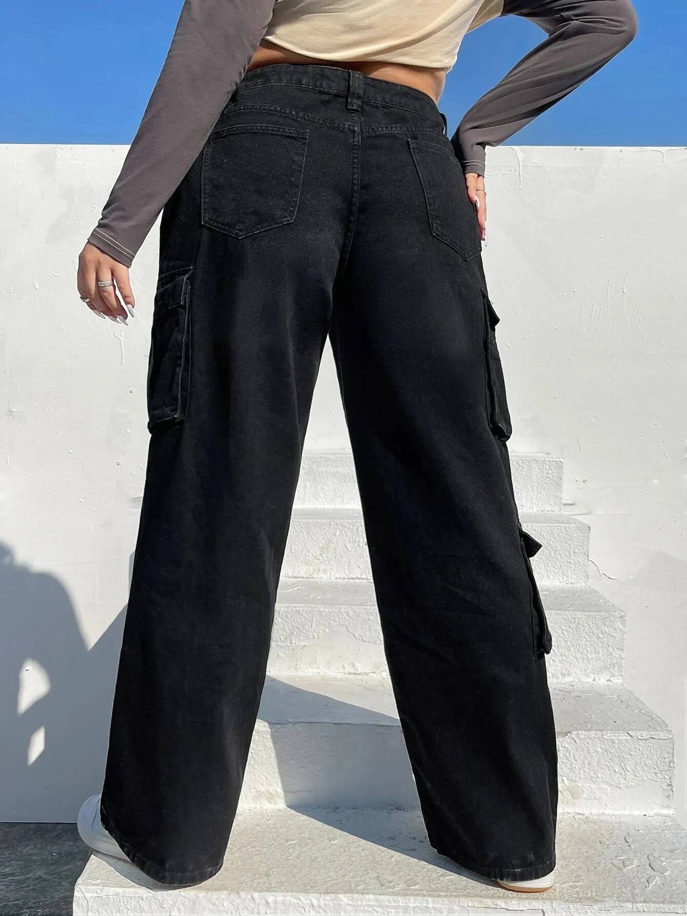 Side Pocket Cargo Pants Without Belt