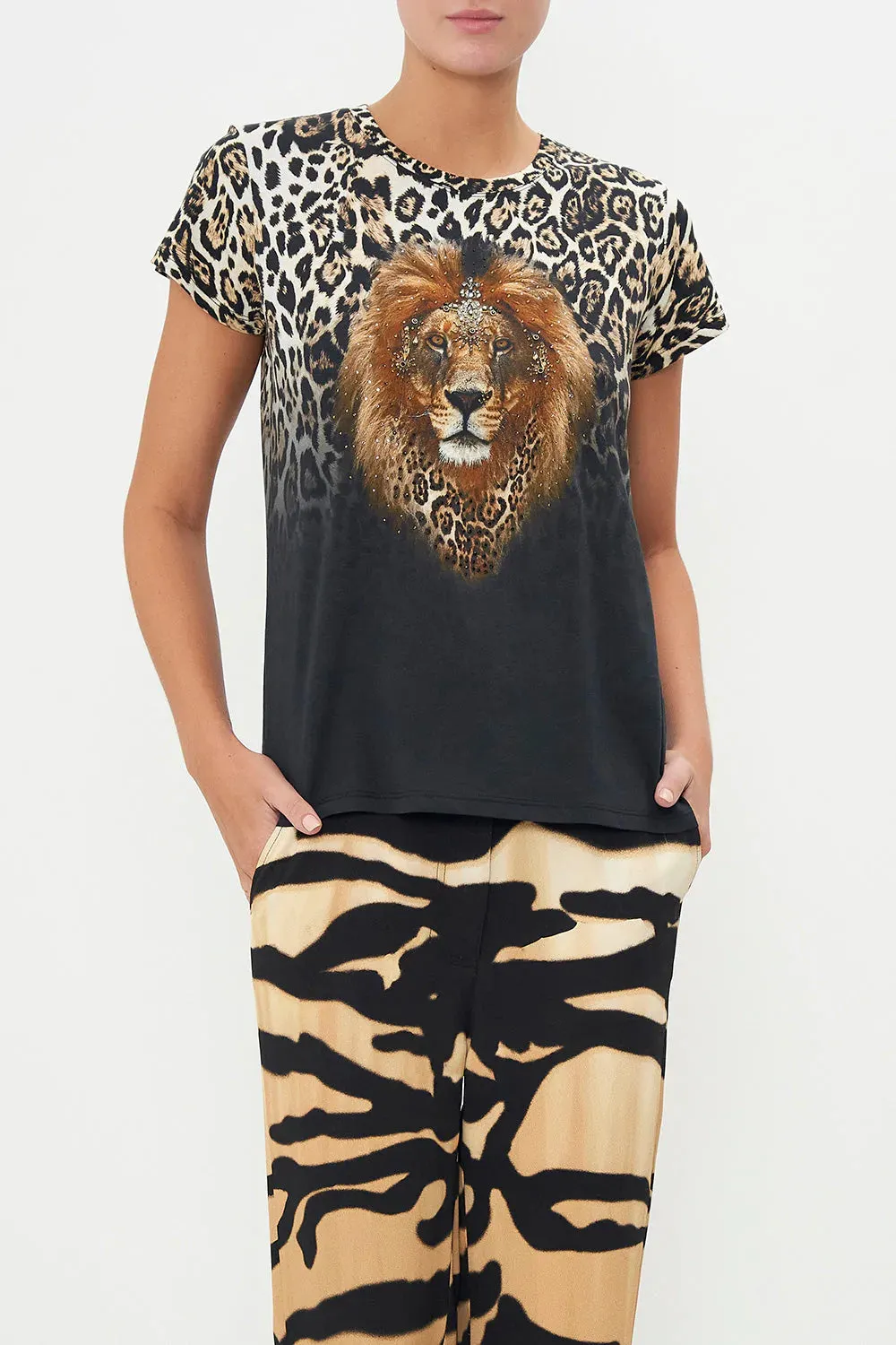 Slim Fit Round Neck T Shirt - Cool For Cats