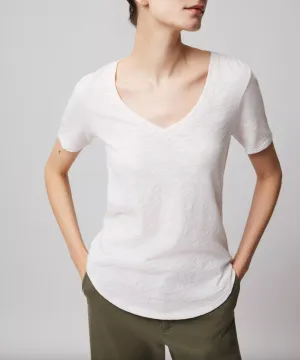 Slub Jersey Classic V-Neck Tee - Faded Rose