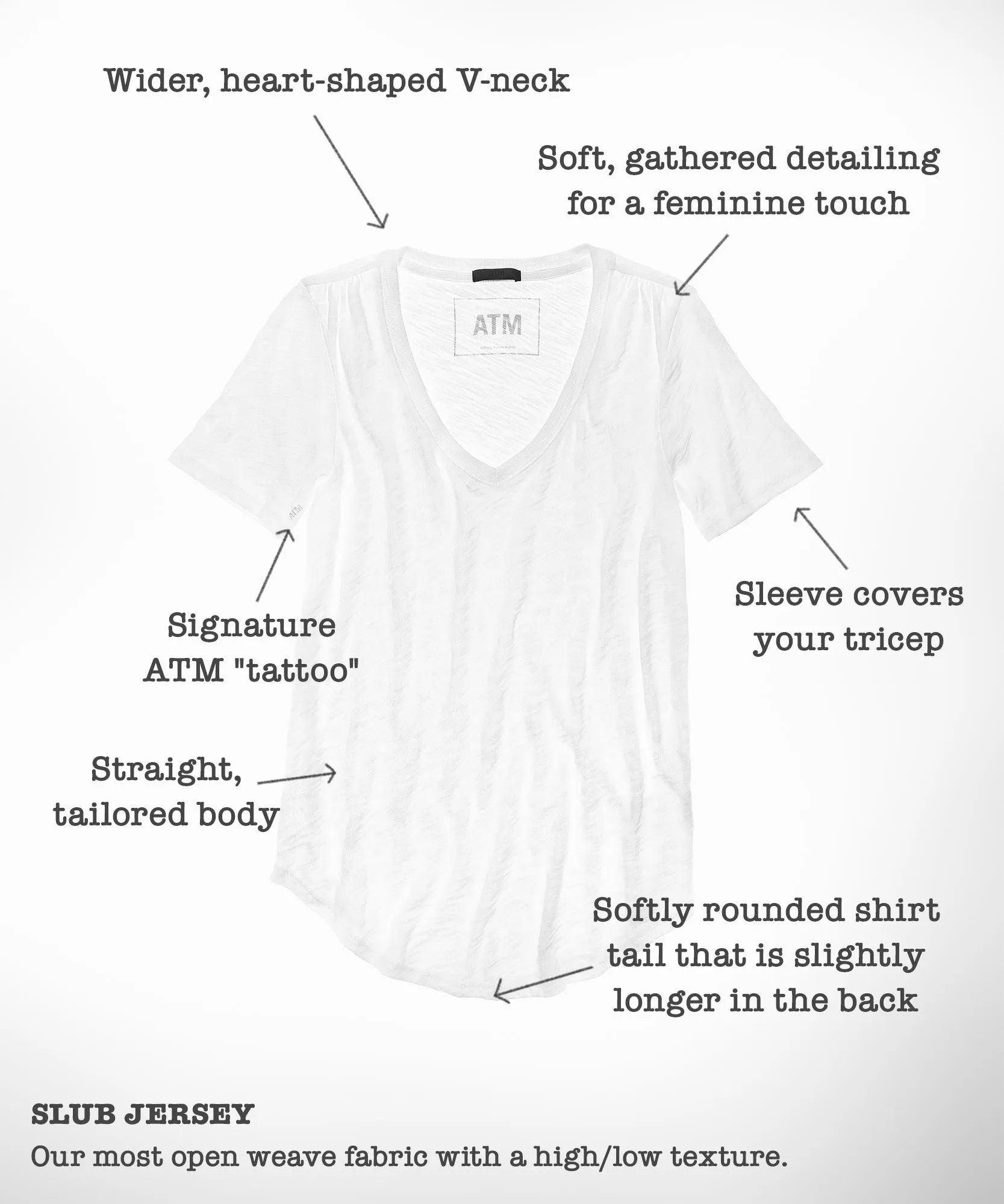 Slub Jersey Classic V-Neck Tee - Midnight