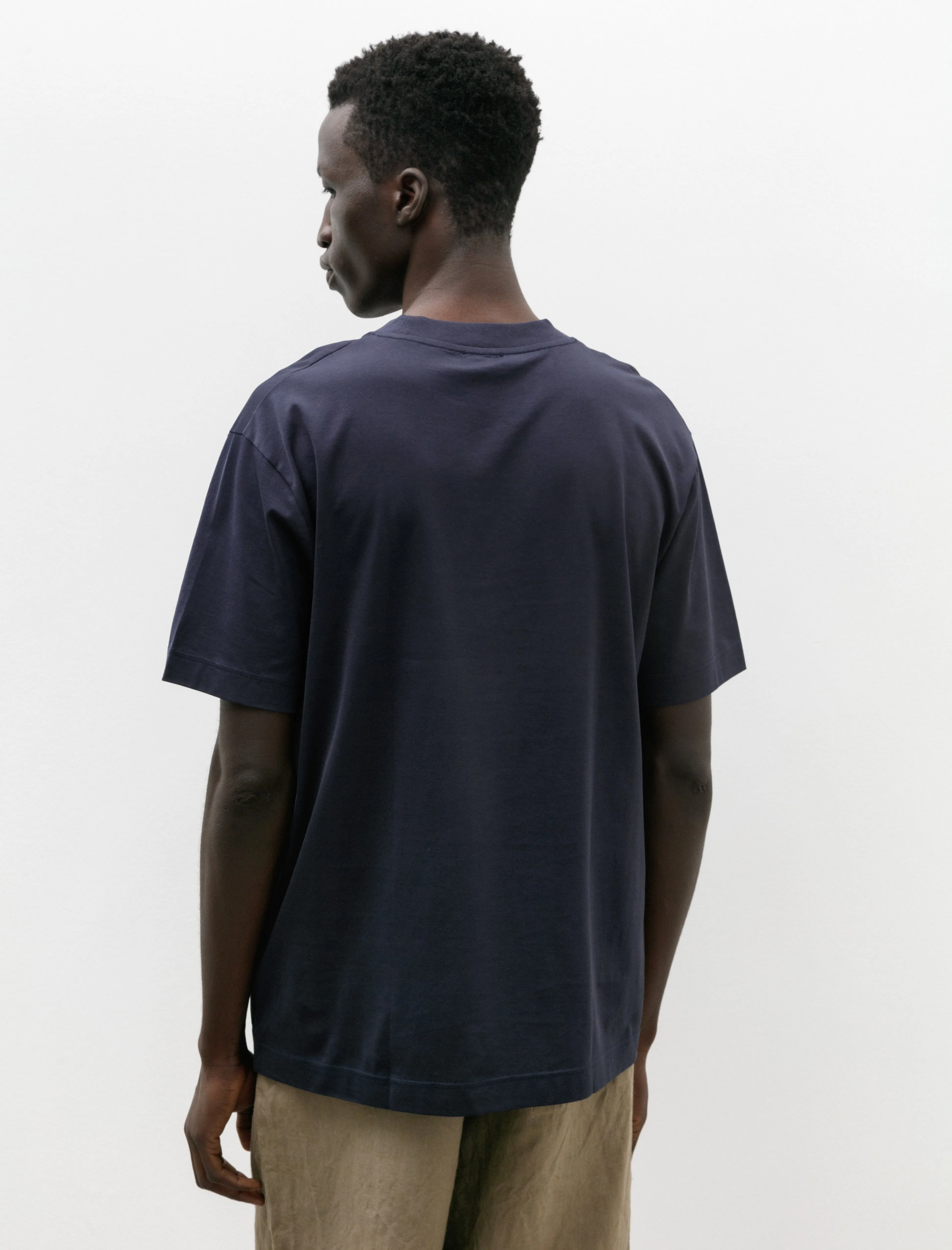 SS Mock Neck T-Shirt Navy