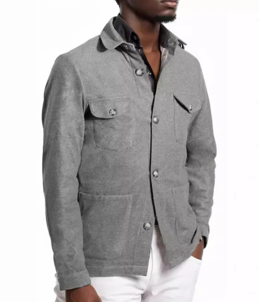 Stylish Men's Utility Jacket with Buttoned Flap Pockets