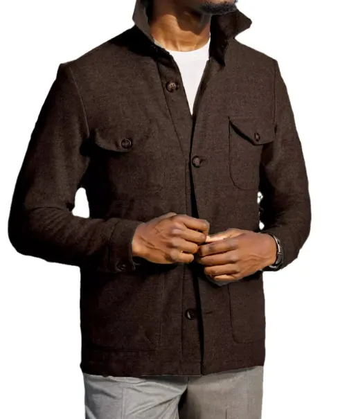 Stylish Men's Utility Jacket with Buttoned Flap Pockets