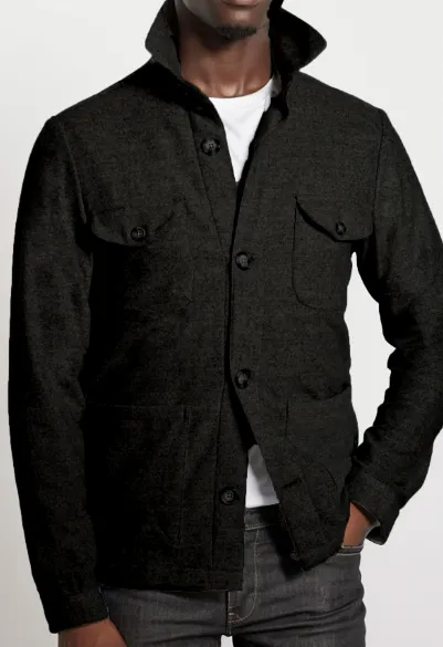 Stylish Men's Utility Jacket with Buttoned Flap Pockets