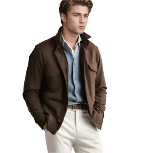 Stylish Men's Utility Jacket with Buttoned Flap Pockets