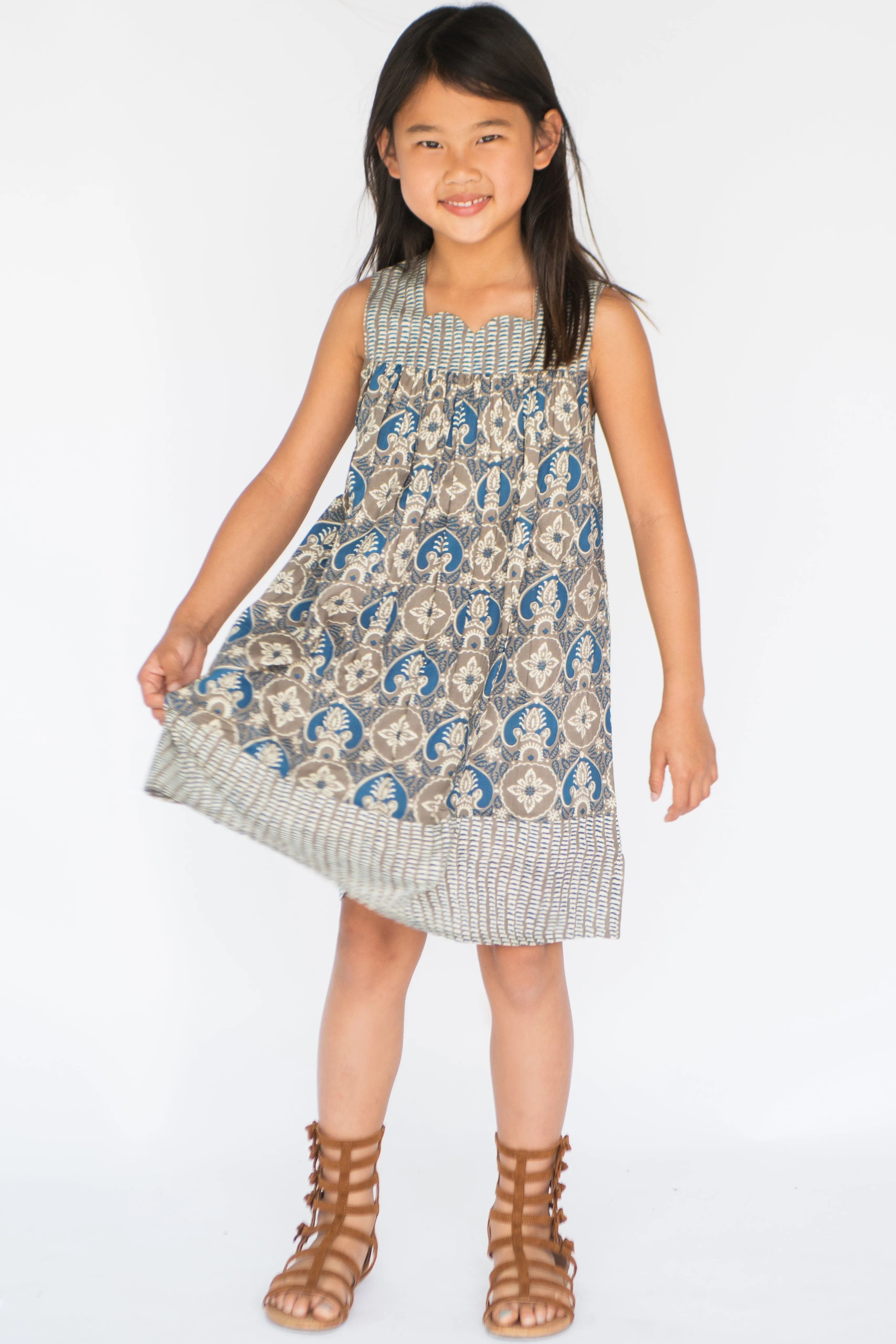 Sweetheart Neck Yoke Dress