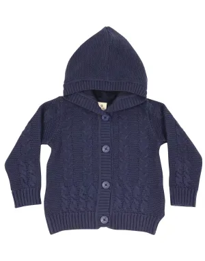 Textured Knit Jacket Navy