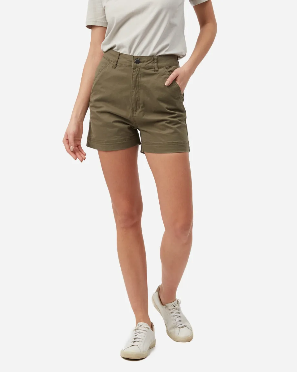 Twill High Waist Short