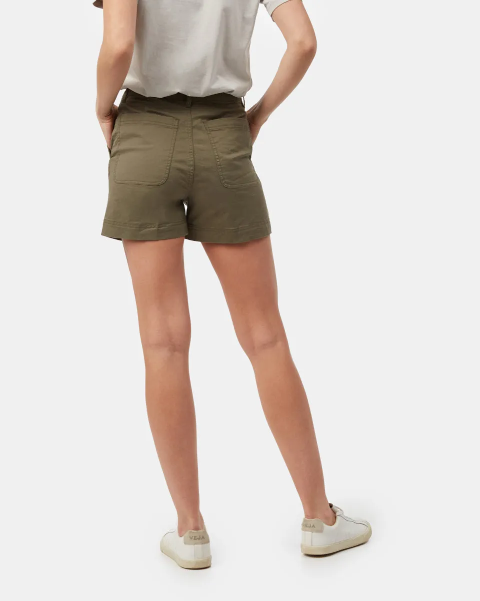 Twill High Waist Short