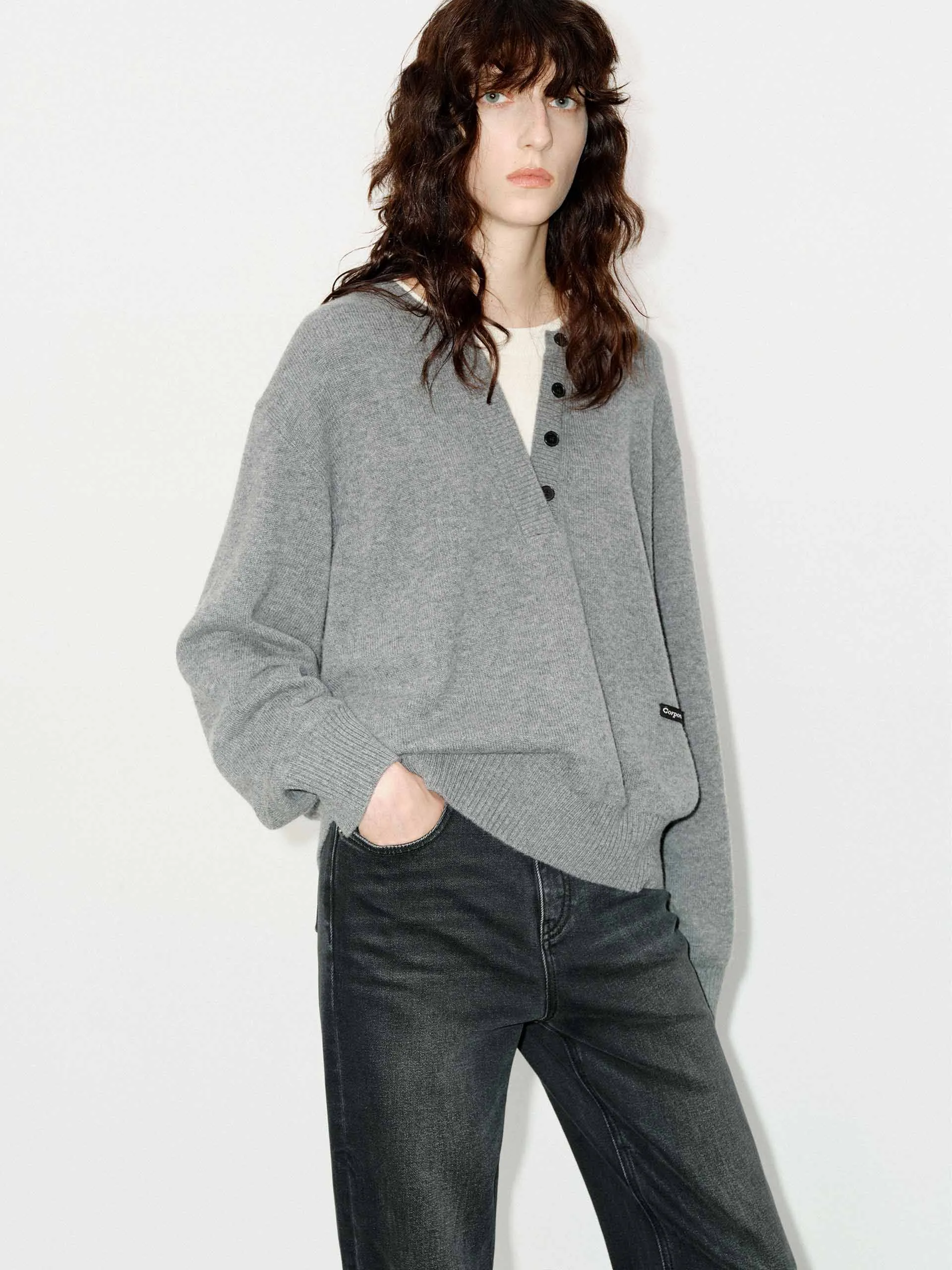 V-neck Loose Sweater