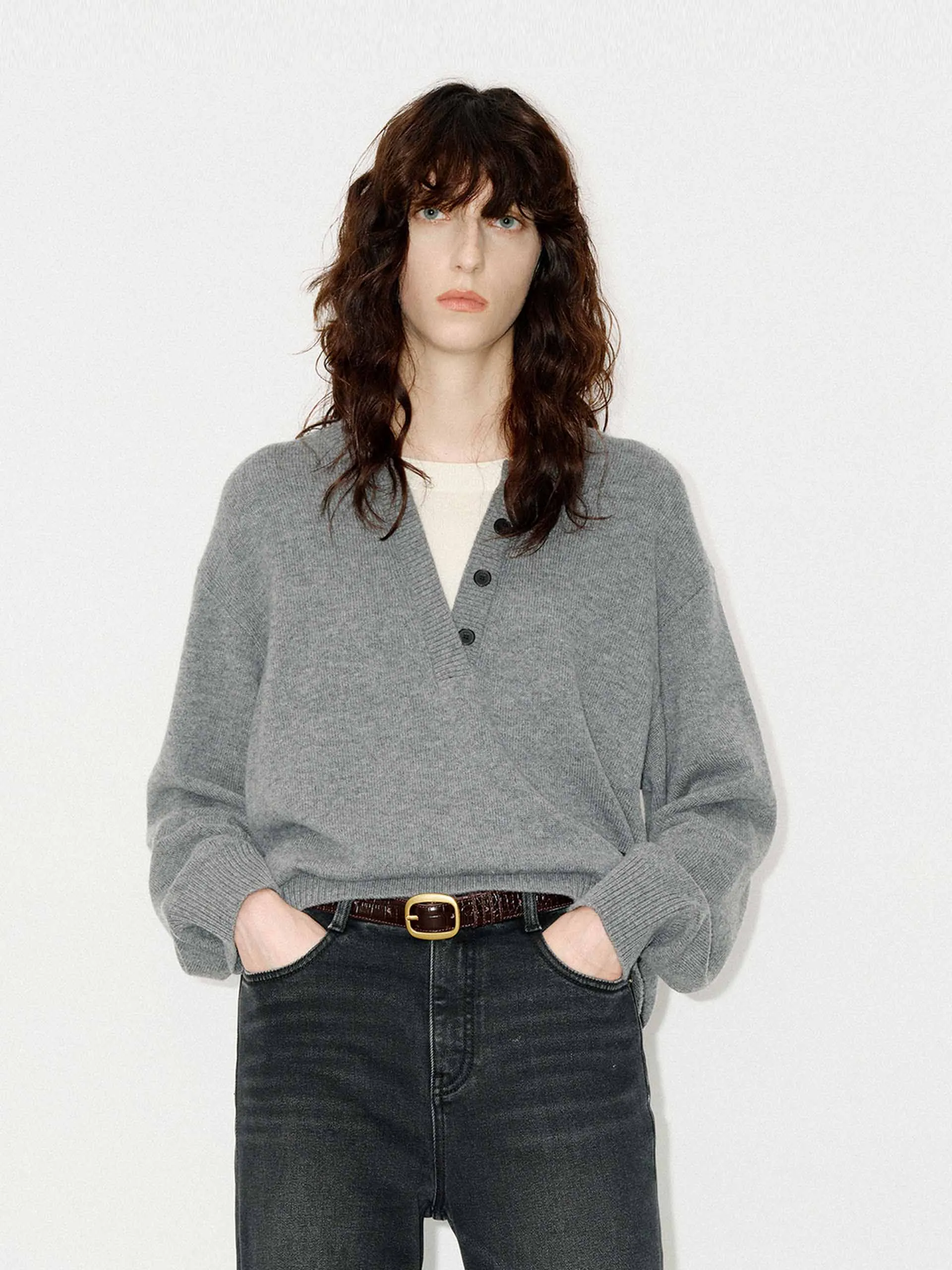 V-neck Loose Sweater