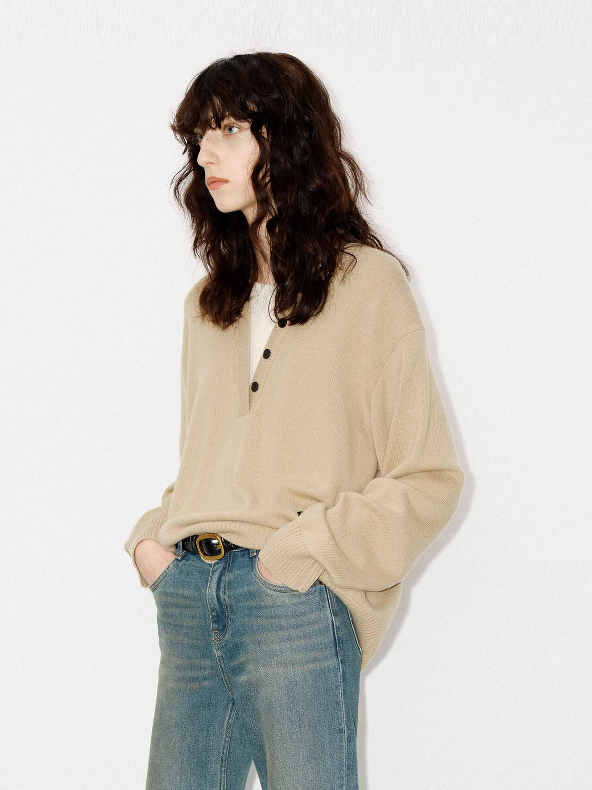 V-neck Loose Sweater