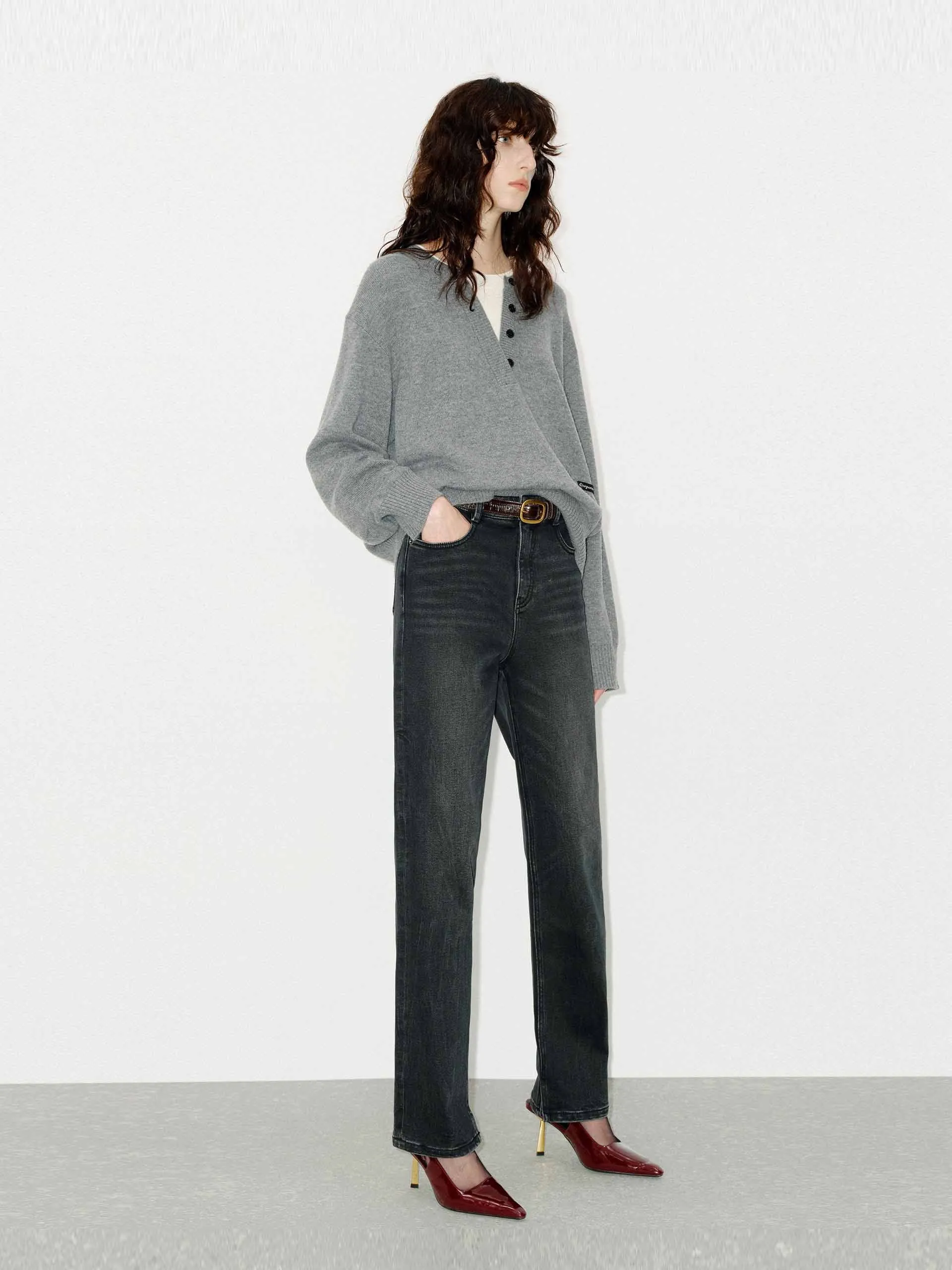 V-neck Loose Sweater