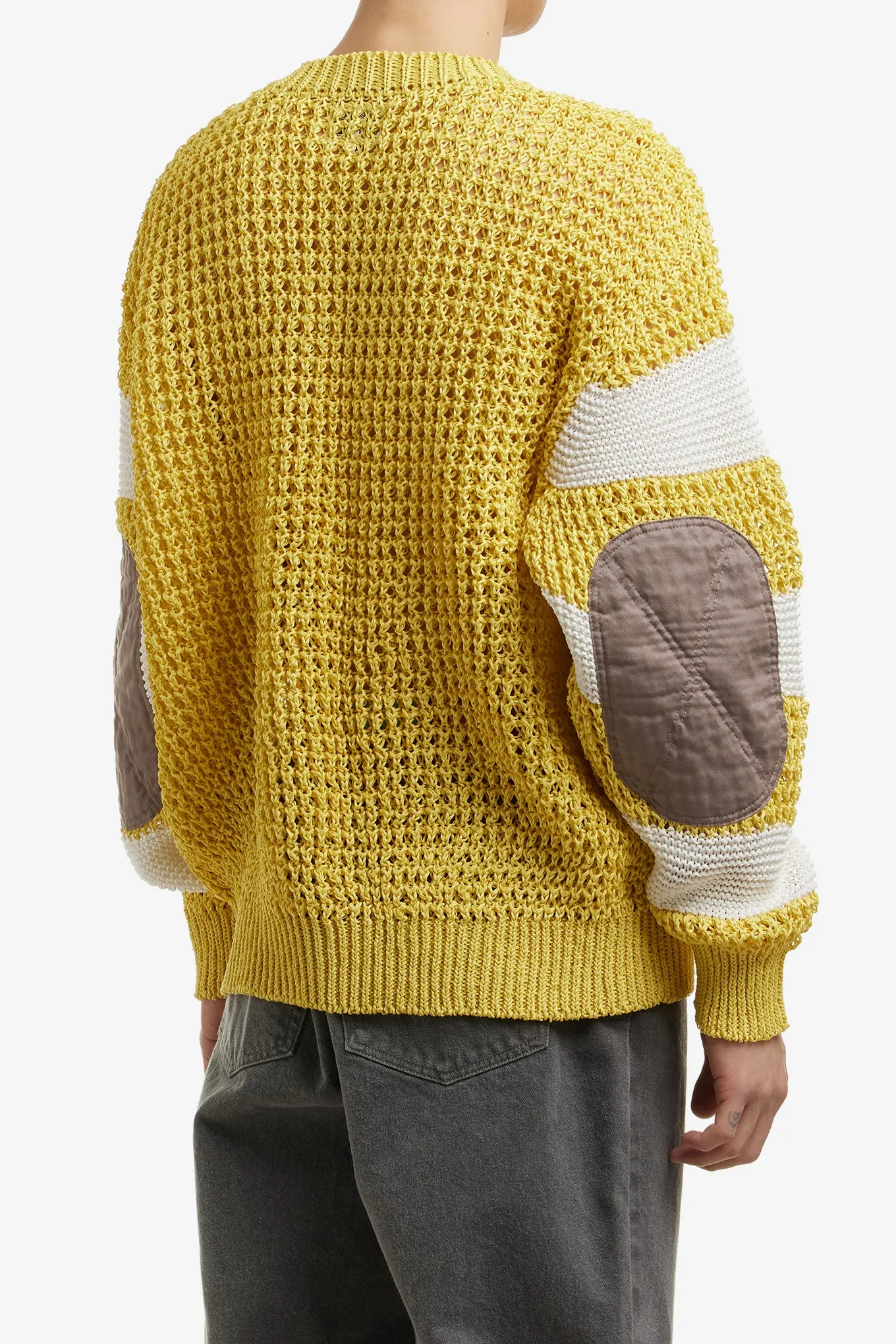 V NECK LOOSE WAFFLE KNIT