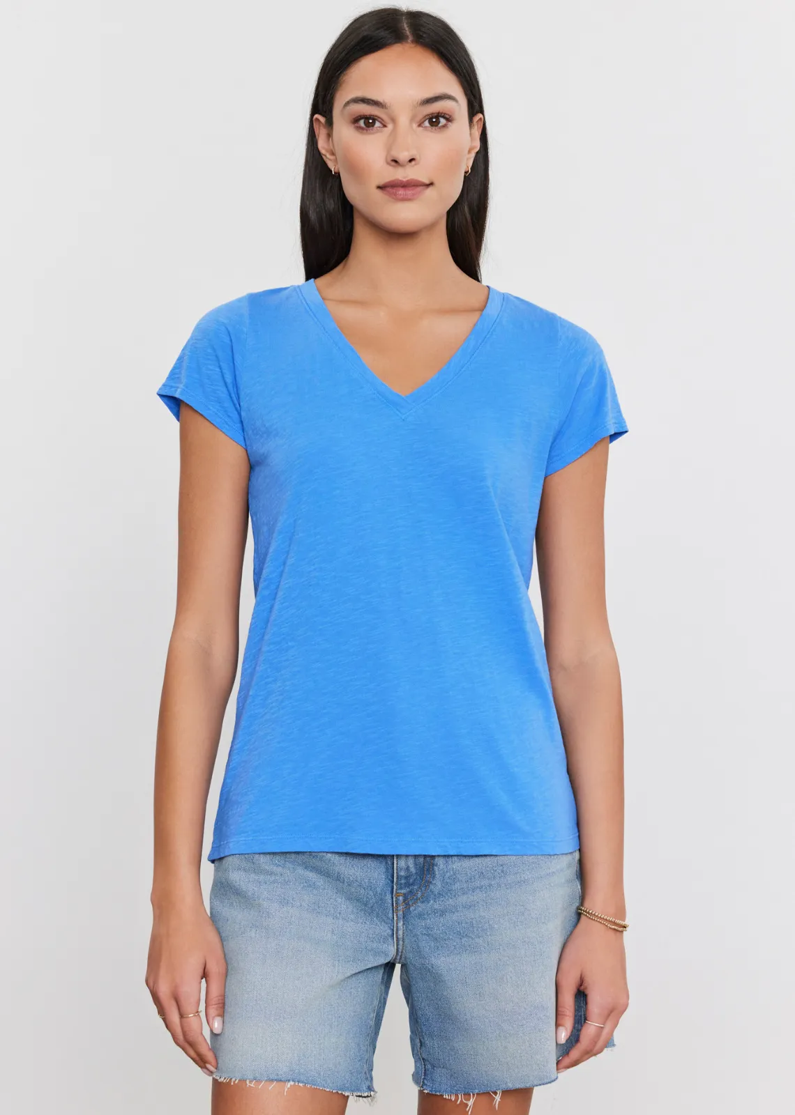 Velvet Jilian Original  V-Neck Tee- Marine