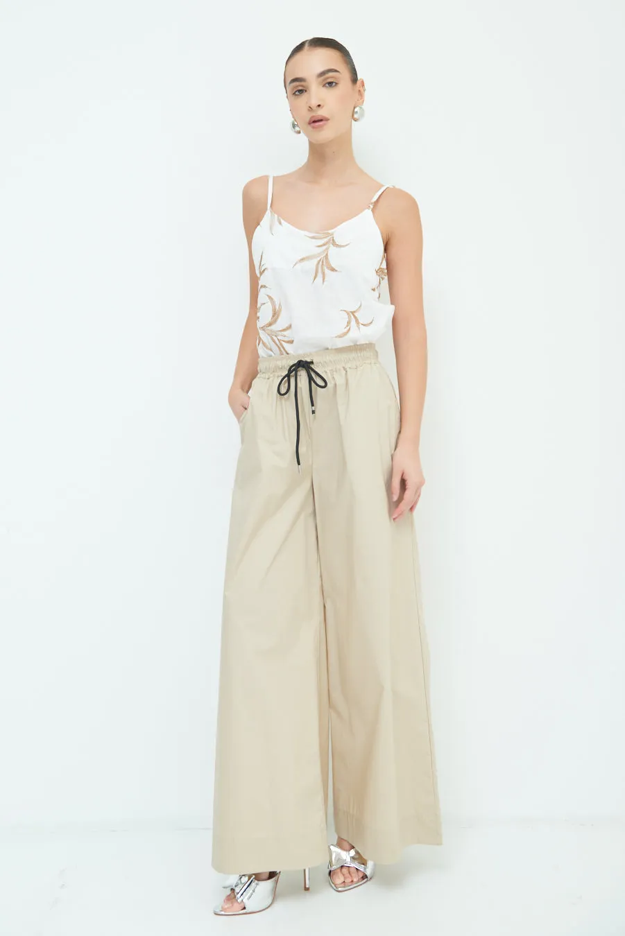 Wide-leg drawstring pants wholesale
