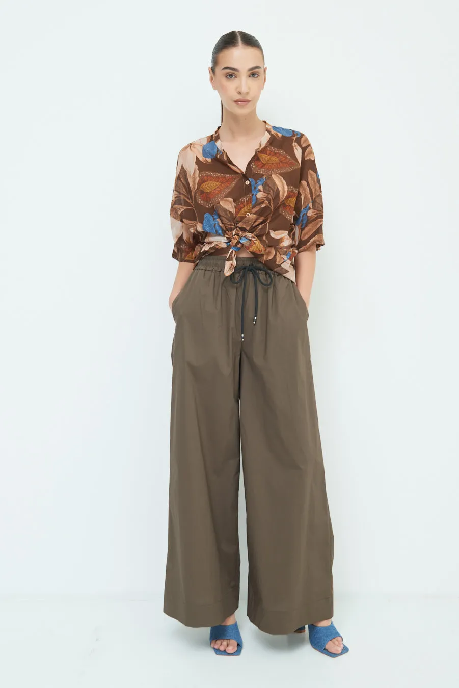 Wide-leg drawstring pants wholesale