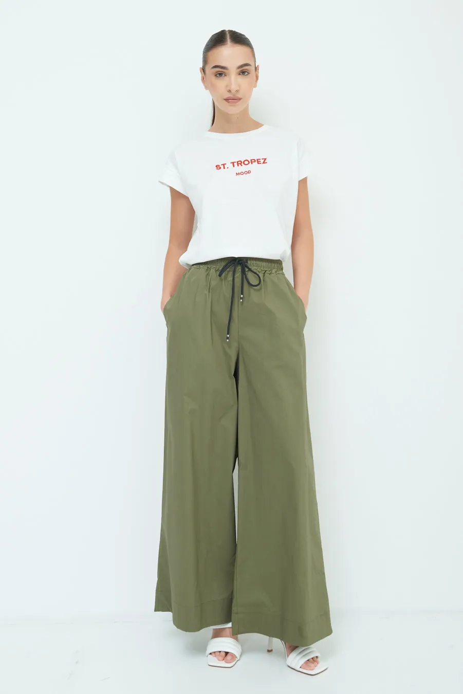 Wide-leg drawstring pants wholesale