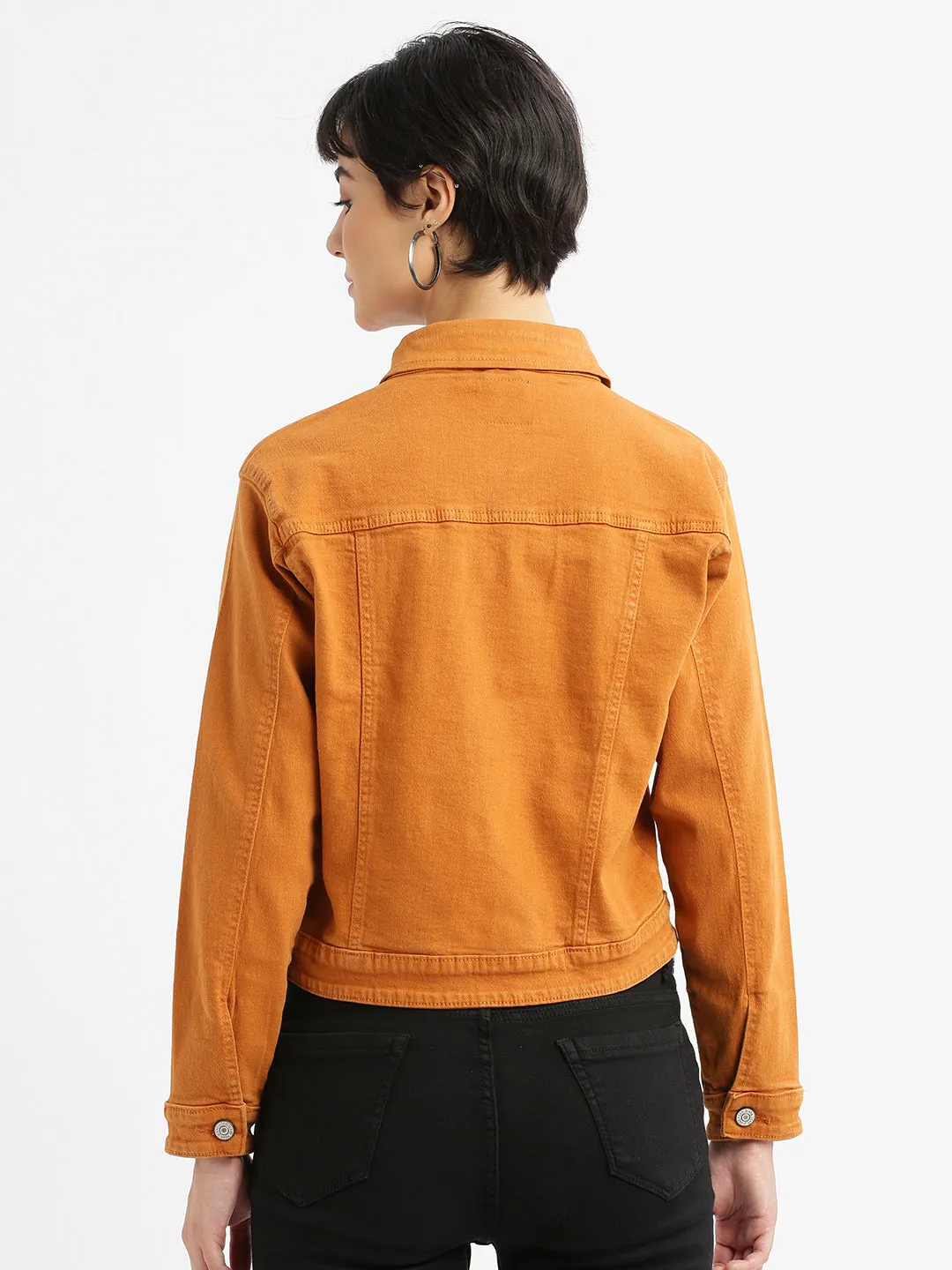 Women Rust Denim Jacket